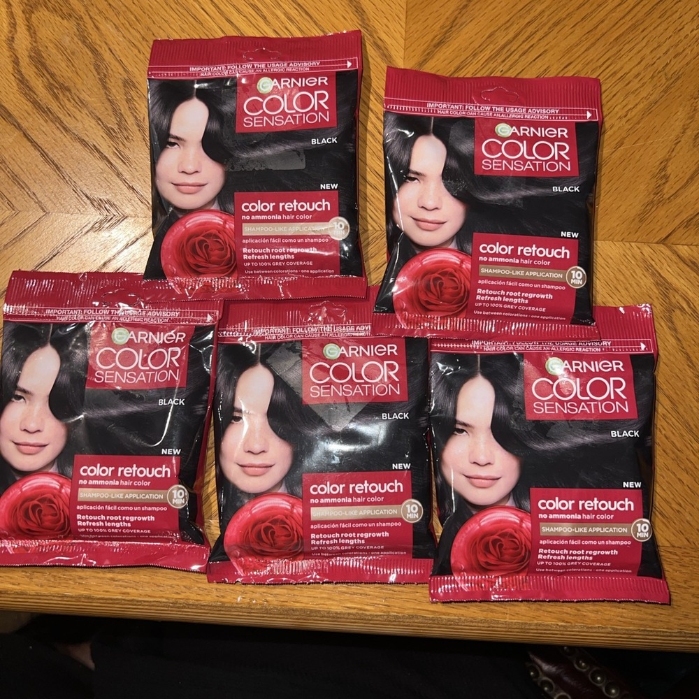 Garnier Color‎ Sensation Color Retouch Hair Color, No Ammonia Black 5 Packs